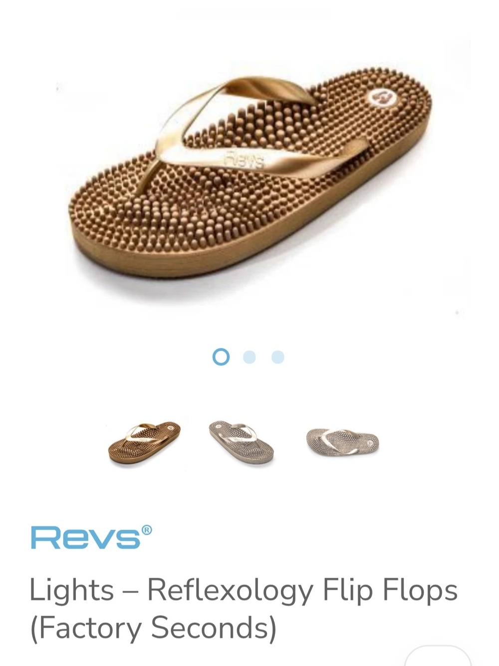 Women's Gold Reflexology Flip Flops New 7